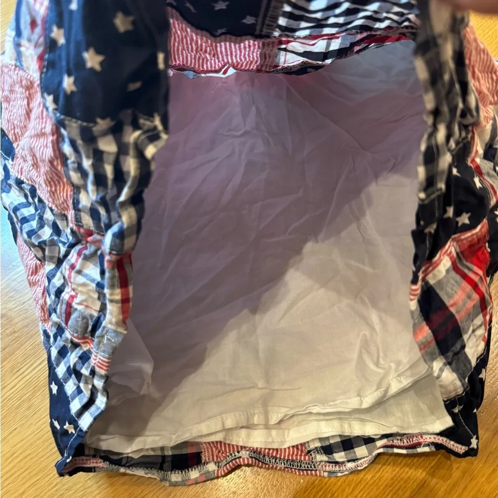 GYMBOREE Patchwork Girl’s Dress with Red and Blue Patterns Patriotic Size 5T